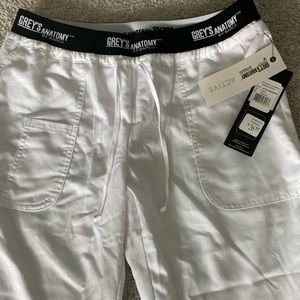 Greys anatomy active white scrub bottoms